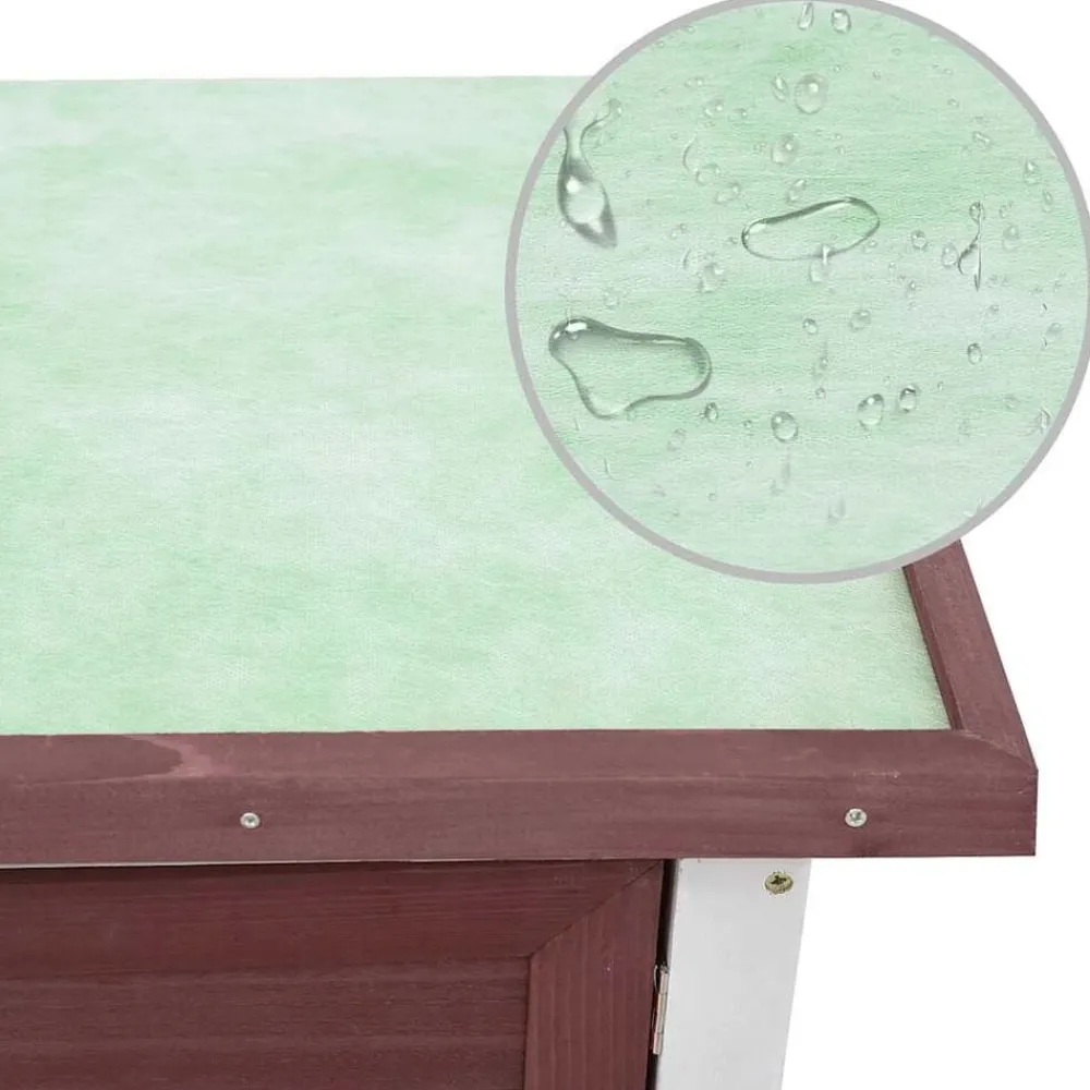vidaXL Jaula conejera con 1 puerta madera marrón Marrón Hot