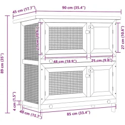 vidaXL Productos Para Mascotas-Jaula conejera con 4 puertas madera