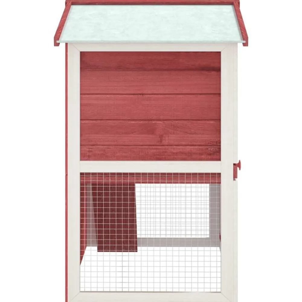 vidaXL Productos Para Mascotas-Jaula conejera con 3 puertas madera