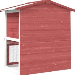 vidaXL Productos Para Mascotas-Jaula conejera con 3 puertas madera