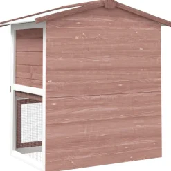 vidaXL Jaula conejera con 3 puertas madera marrón Marr&oacute;n Online