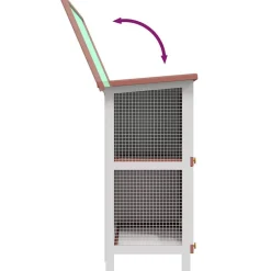 vidaXL Jaula conejera con 4 puertas madera marrón Marr&oacute;n Online