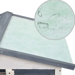 vidaXL Jaula conejera con 3 puertas madera Gris Clearance