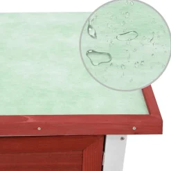 vidaXL Jaula conejera con 1 puerta madera Rojo Online