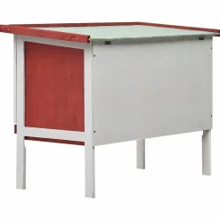 vidaXL Jaula conejera de 1 piso madera Rojo Discount