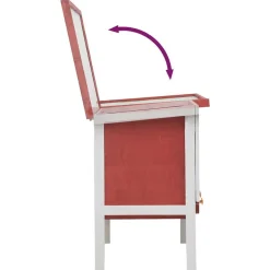vidaXL Jaula conejera de 1 piso madera Rojo Discount