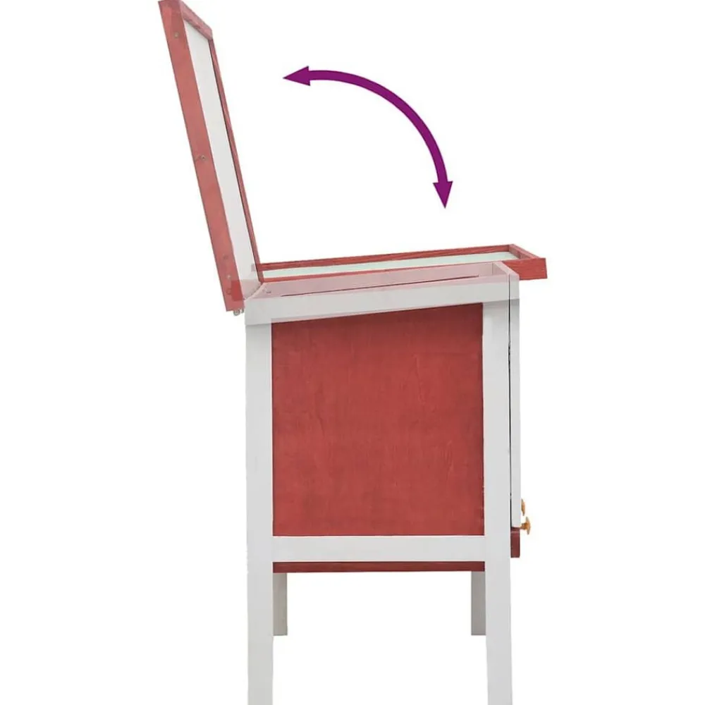 vidaXL Jaula conejera de 1 piso madera Rojo Discount