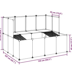 vidaXL Productos Para Mascotas-Jaula de animales pequeños 143x107x93 cm PP y acero