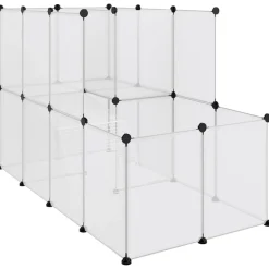 vidaXL Productos Para Mascotas-Jaula de animales pequeños PP y acero 142x74x93 cm