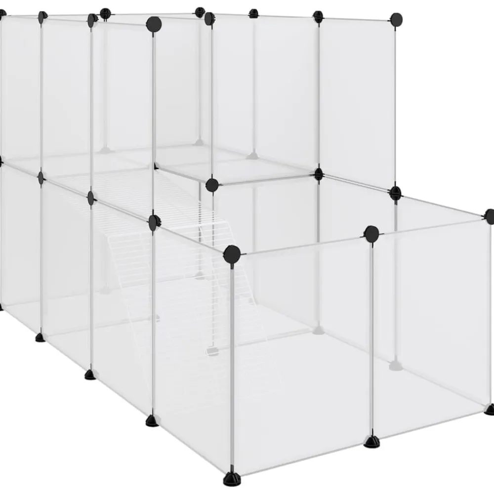 vidaXL Productos Para Mascotas-Jaula de animales pequeños PP y acero 142x74x93 cm