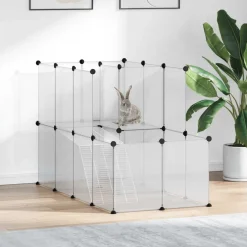 vidaXL Productos Para Mascotas-Jaula de animales pequeños PP y acero 142x74x93 cm