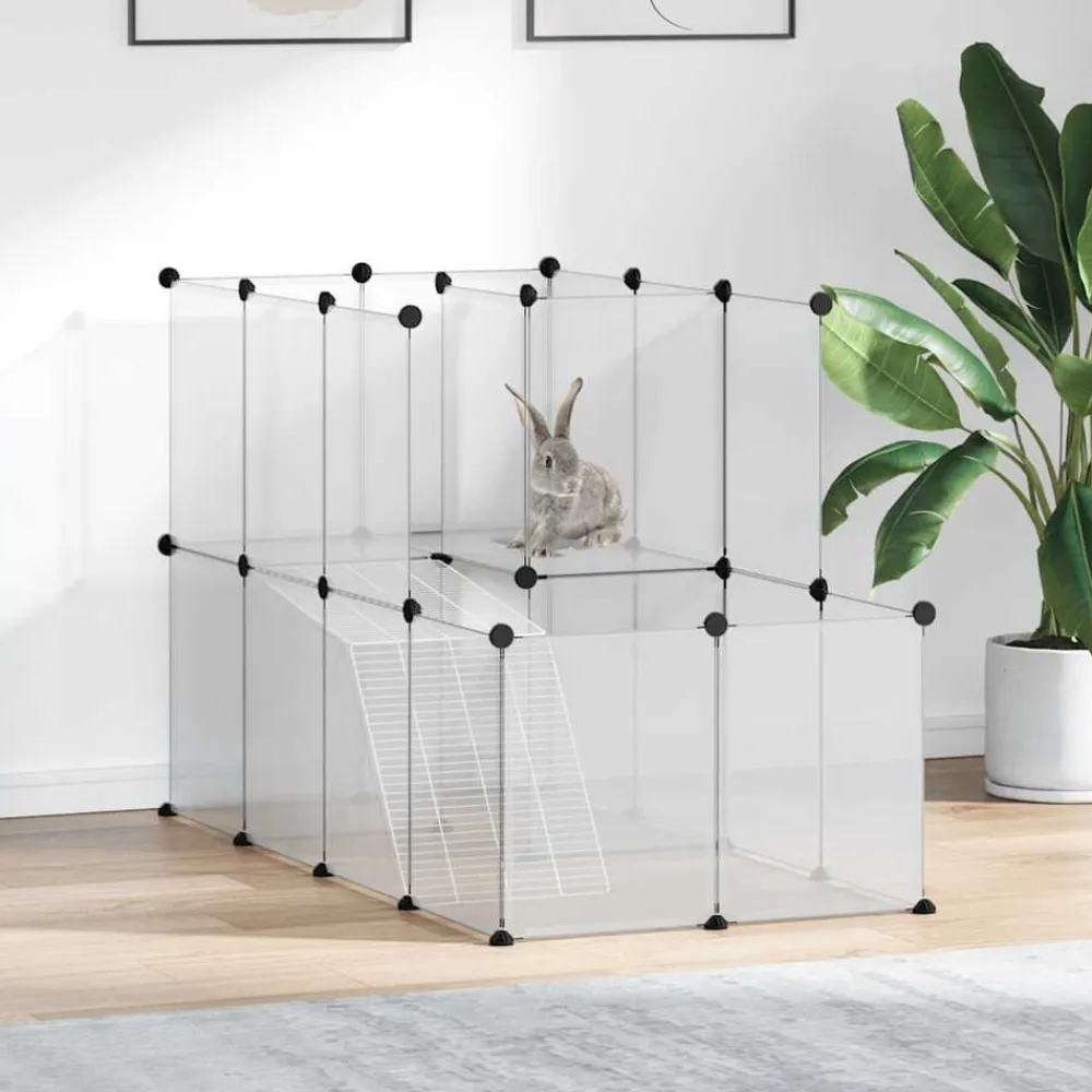 vidaXL Productos Para Mascotas-Jaula de animales pequeños PP y acero 142x74x93 cm