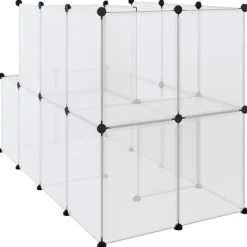 vidaXL Productos Para Mascotas-Jaula de animales pequeños PP y acero 142x74x93 cm