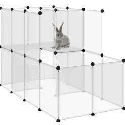 vidaXL Productos Para Mascotas-Jaula de animales pequeños PP y acero 142x74x93 cm