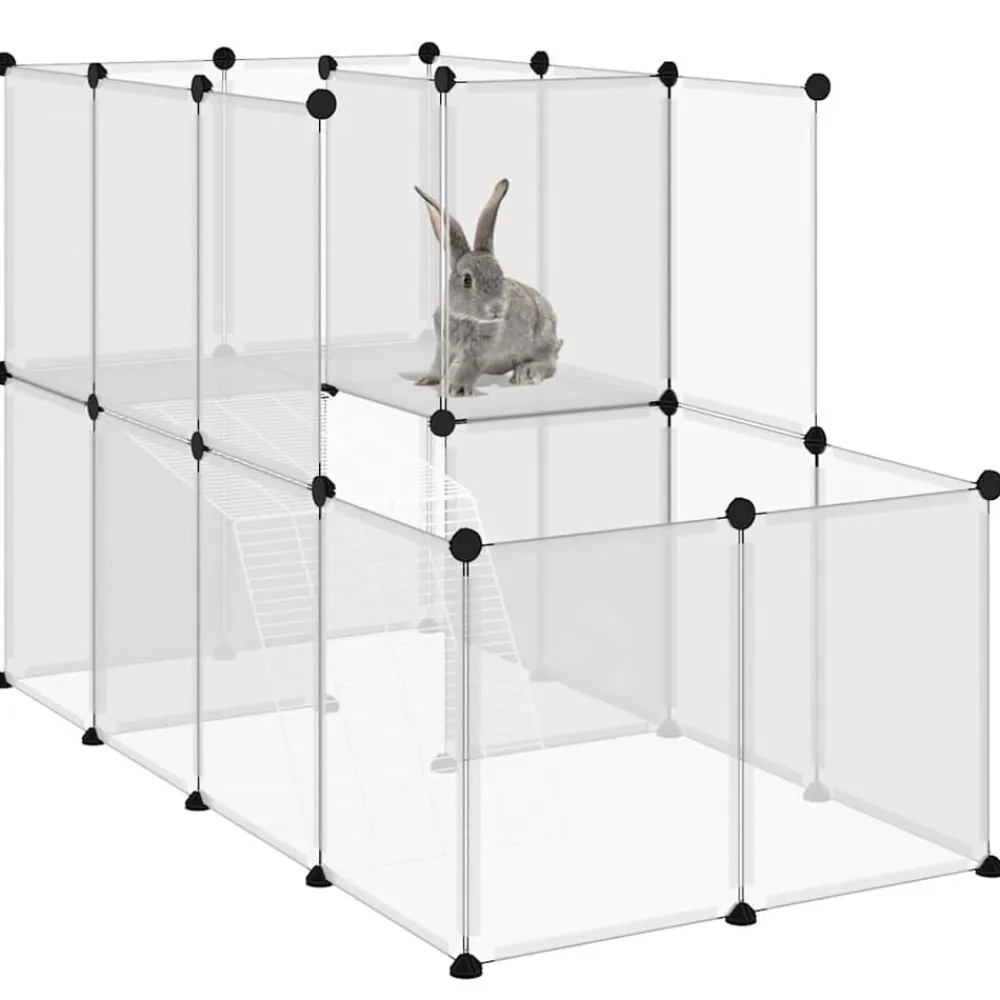 vidaXL Productos Para Mascotas-Jaula de animales pequeños PP y acero 142x74x93 cm