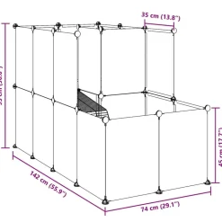 vidaXL Productos Para Mascotas-Jaula de animales pequeños PP y acero 142x74x93 cm