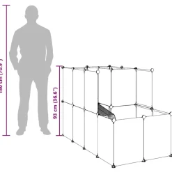 vidaXL Productos Para Mascotas-Jaula de animales pequeños PP y acero 142x74x93 cm