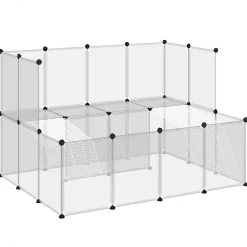 vidaXL Jaula de animales pequeños PP y acero 143x107x93cm Transparente New