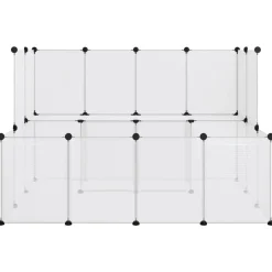 vidaXL Jaula de animales pequeños PP y acero 143x107x93cm Transparente New