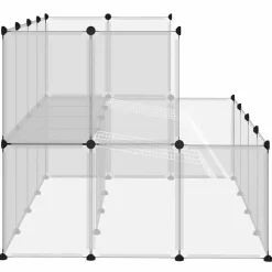 vidaXL Jaula de animales pequeños PP y acero 143x107x93cm Transparente New