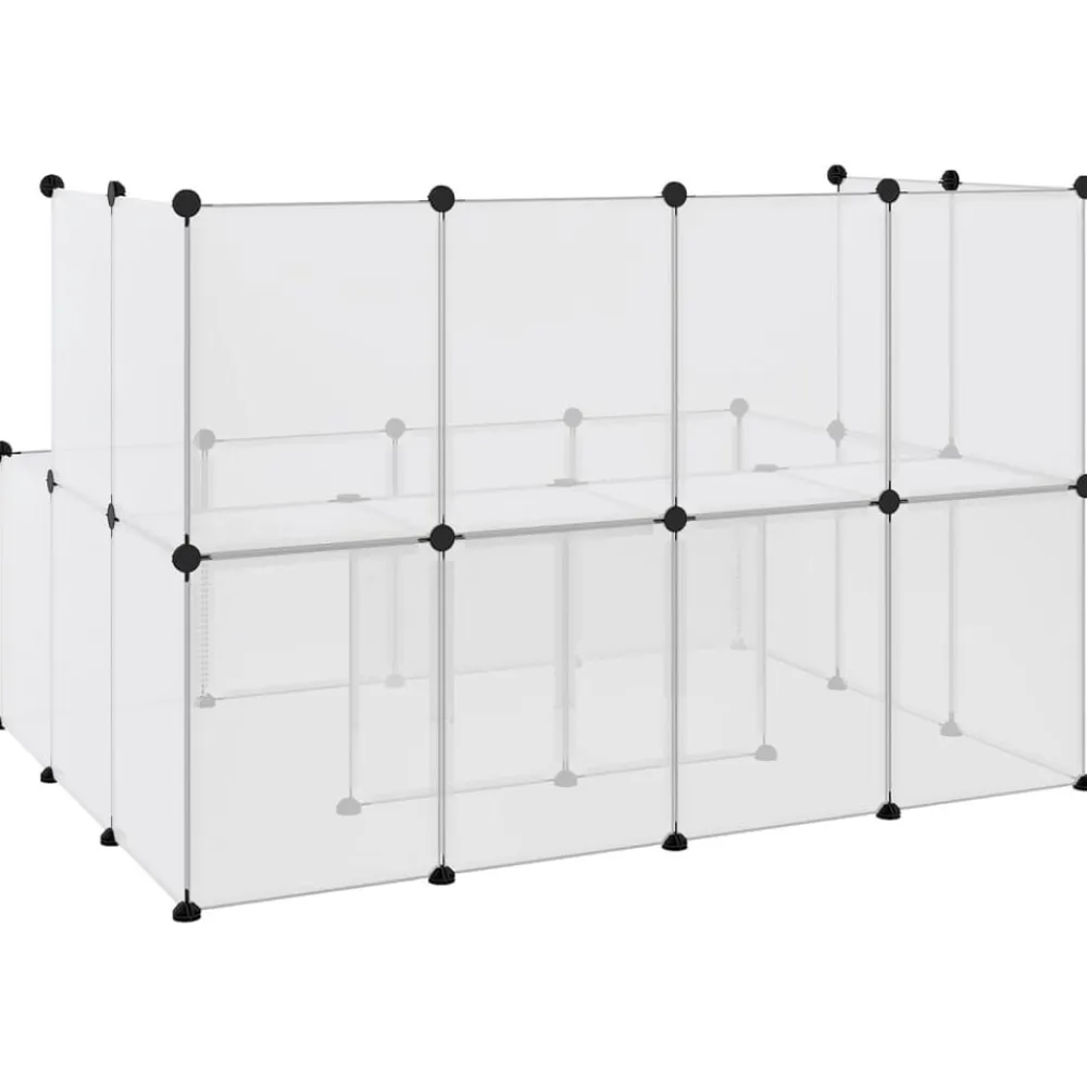 vidaXL Jaula de animales pequeños PP y acero 143x107x93cm Transparente New