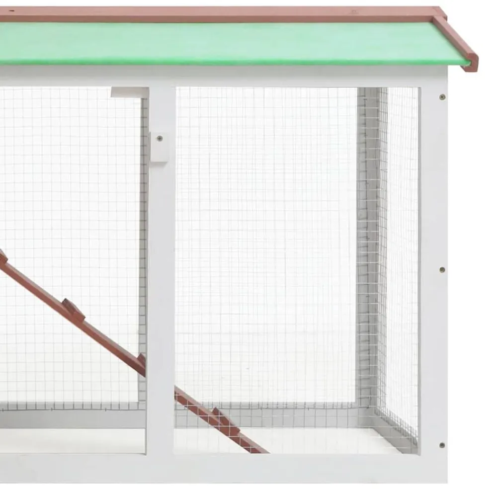 vidaXL Jaula de animales grande madera marrón y blanco 145x45x84 cm Marrón y blanco Online