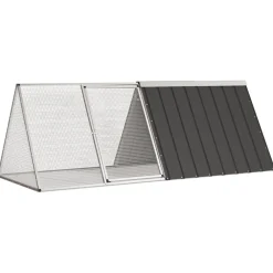 vidaXL Productos Para Mascotas-Jaula de conejos acero galvanizado 201,5x80,5x71 cm