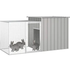 vidaXL Productos Para Mascotas-Jaula de conejos acero galvanizado 200x91x100 cm