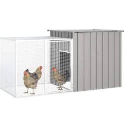 vidaXL Jaula de gallinas acero galvanizado 200x91x100 cm Gris Clearance