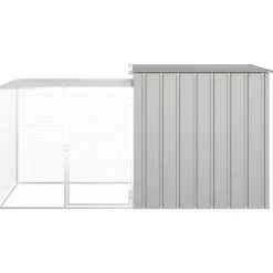 vidaXL Jaula de gallinas acero galvanizado 200x91x100 cm Gris Clearance