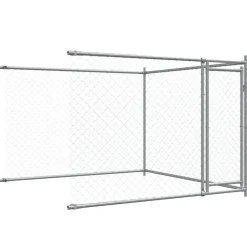vidaXL Productos Para Mascotas-Jaula de perros con puertas acero galvanizado gris 6x2x1,5 m