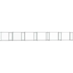 vidaXL Productos Para Mascotas-Jaula de perros con puertas acero galvanizado gris 12x2x1,5 m
