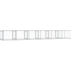 vidaXL Productos Para Mascotas-Jaula de perros con puertas acero galvanizado gris 12x2x1,5 m