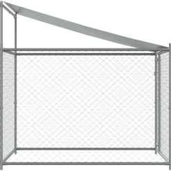 vidaXL Productos Para Mascotas-Jaula de perros techo y puerta acero galvanizado gris 2x2x2 m