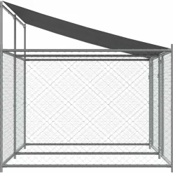 vidaXL Productos Para Mascotas-Jaula de perros techo y puertas acero galvanizado gris 4x2x2 m