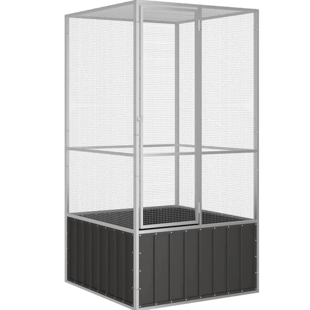 vidaXL Jaula de pájaros acero galvanizado 111x107x211,5 cm Antracita Best