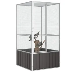 vidaXL Jaula de pájaros acero galvanizado 111x107x211,5 cm Antracita Best