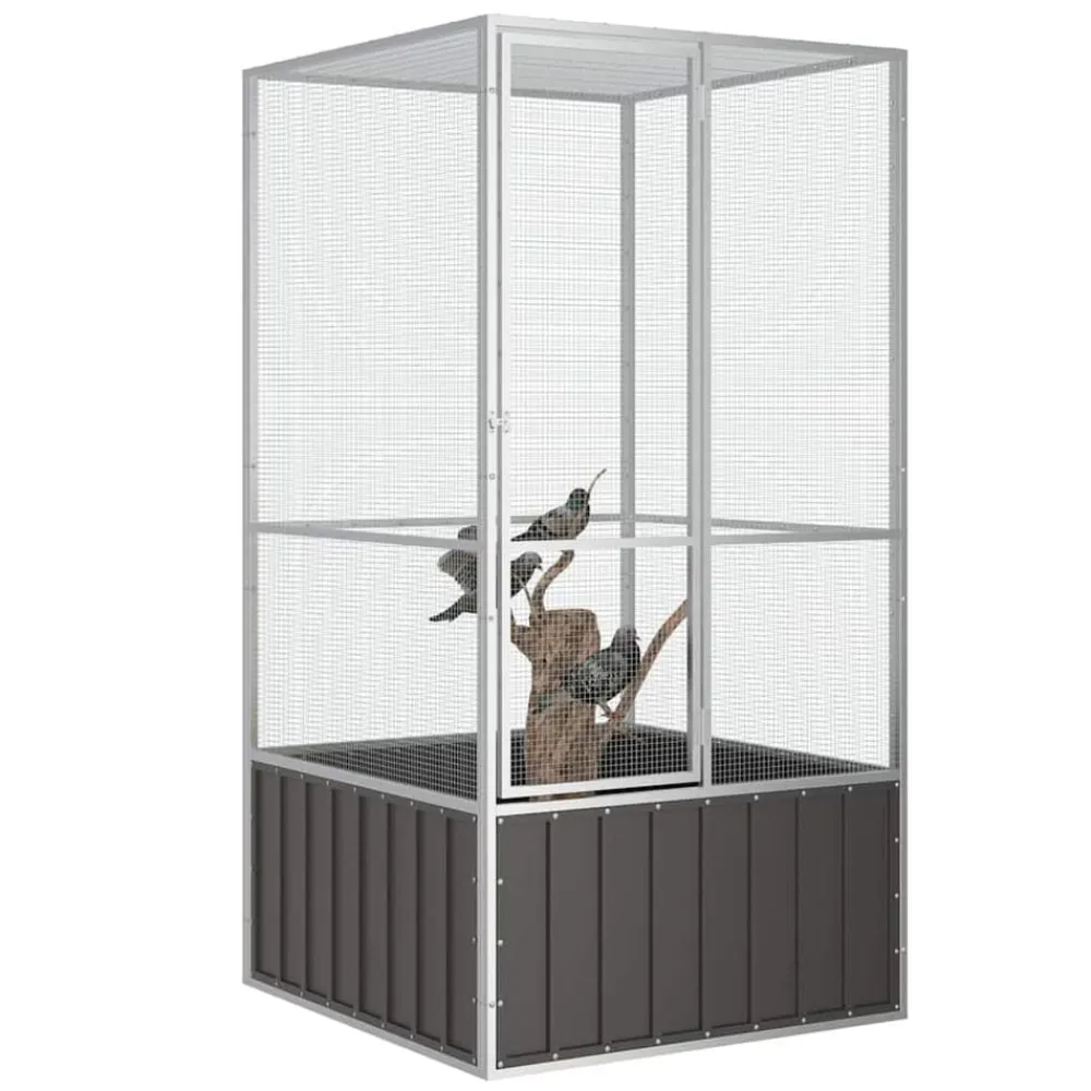 vidaXL Jaula de pájaros acero galvanizado 111x107x211,5 cm Antracita Best