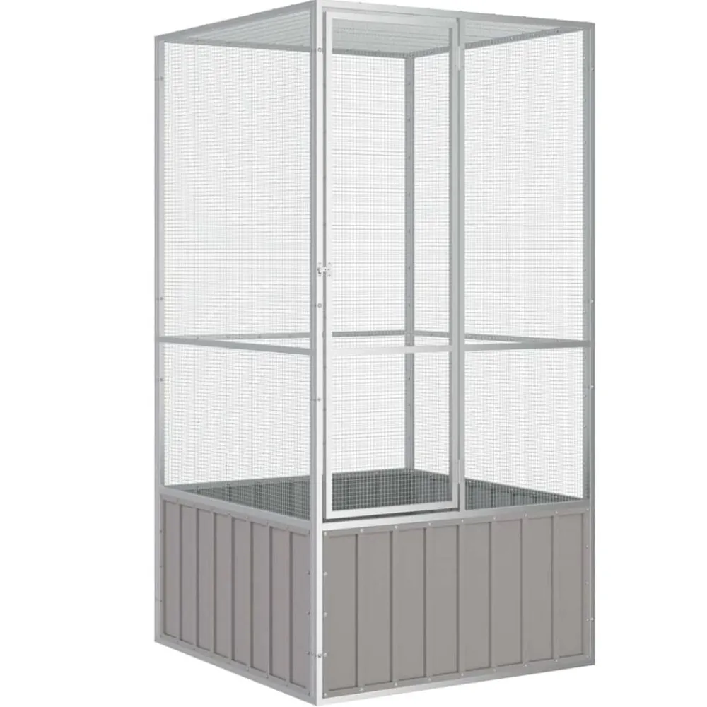 vidaXL Productos Para Mascotas-Jaula de pájaros acero galvanizado 111x107x211,5 cm