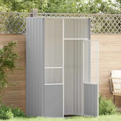 vidaXL Productos Para Mascotas-Jaula de pájaros acero galvanizado 115x78x200 cm