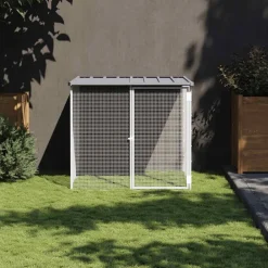 vidaXL Jaula gallinas y toldo acero galvanizado 103x98x90cm Gris claro Outlet