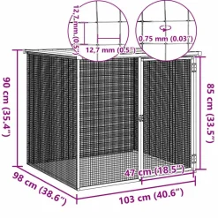 vidaXL Jaula gallinas y toldo acero galvanizado 103x98x90cm Gris claro Outlet
