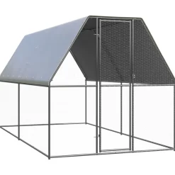 vidaXL Productos Para Mascotas-Jaula gallinero de exterior de acero galvanizado 2x4x2 m