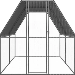 vidaXL Productos Para Mascotas-Jaula gallinero de exterior de acero galvanizado 2x4x2 m