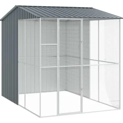 vidaXL Jaula para Aves 215 x 310 x 247 cm Acero Galvanizado Antracita Outlet