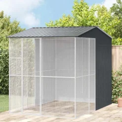 vidaXL Jaula para Aves 215 x 310 x 247 cm Acero Galvanizado Antracita Outlet