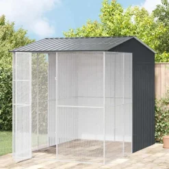 vidaXL Jaula para Aves 215 x 310 x 247 cm Acero Galvanizado Antracita Outlet