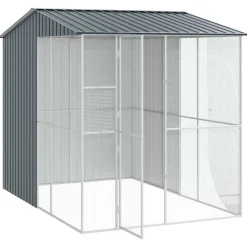 vidaXL Jaula para Aves 215 x 310 x 247 cm Acero Galvanizado Antracita Outlet