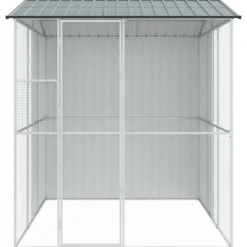 vidaXL Jaula para Aves 215 x 310 x 247 cm Acero Galvanizado Antracita Outlet