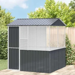 vidaXL Jaula para Aves Antracita 215 x 209 x 230 cm Acero Galvanizado Sale
